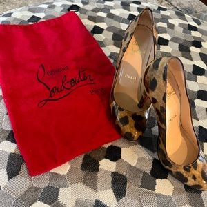 Christian Louboutin Cheetah print heels. Lightly worn. Size 36